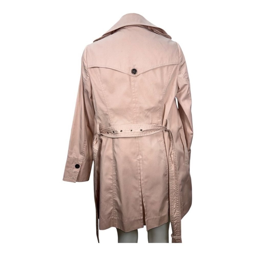 MAYSON GRAY Pink Trench Coat Double Button Waist Belt Knee Length Size 2 - Picture 4 of 16